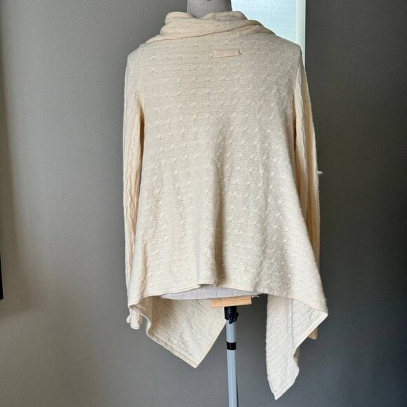 LULU BRAVO Cashmere Asymmetrical Multiway Cream Cardigan - Size medium - Picture 8 of 9